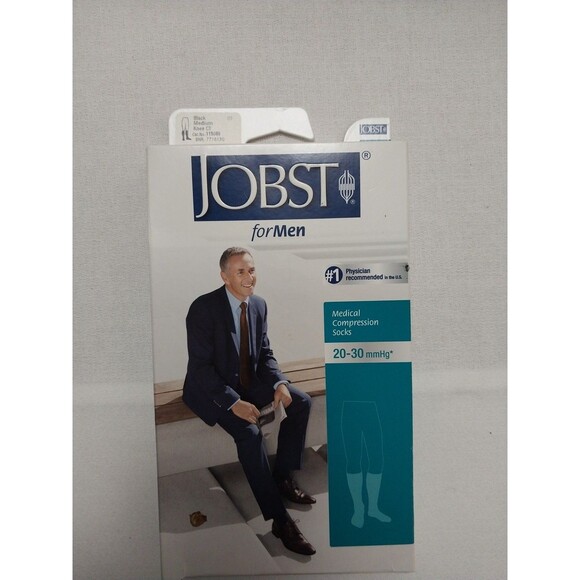 Jobst Compression Socks 15-20 mmHg Mens Medium Knee High Black Medical Legwear - Picture 3 of 6